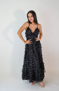 Vestido negro best sale con mariposas